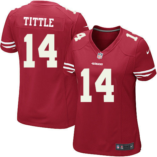 Women's Game Y.A. Tittle Nike Jersey Red Home - #14 NFL San Francisco 49ers